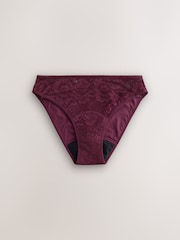 Black / Berry High Leg All Over Lace Medium Flow Period Knickers 2 Pack - Image 6 of 9