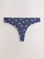 Grey/Cream/Red Hearts Thong Cotton Rich Knickers 7 Pack - Image 2 of 11