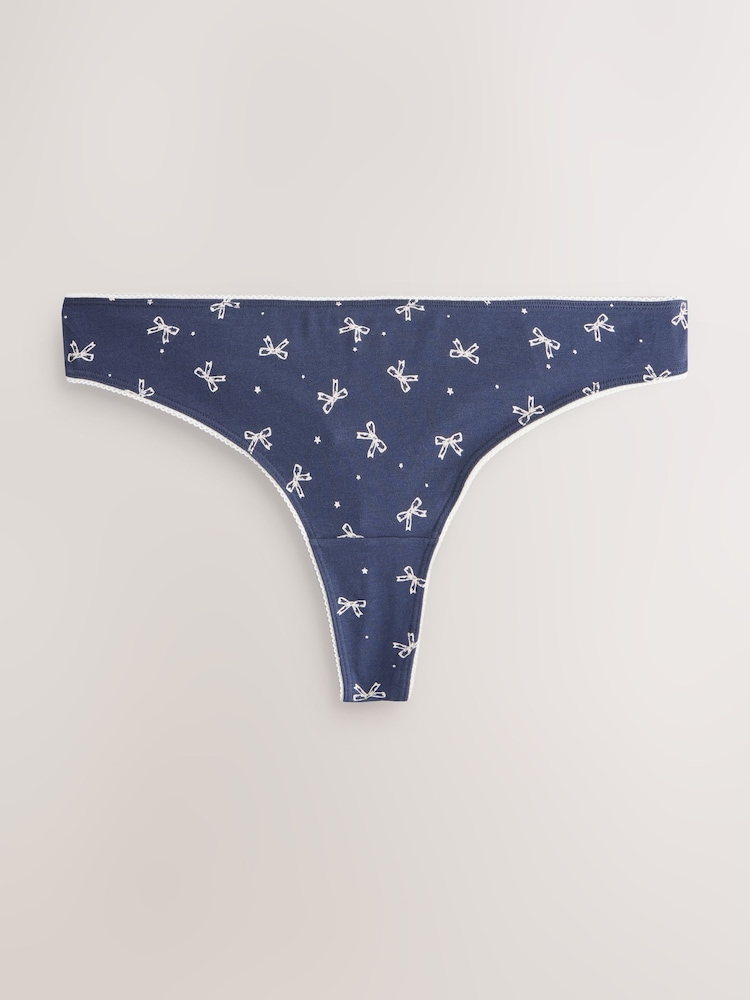 Grey/Cream/Red Hearts Thong Cotton Rich Knickers 7 Pack - Image 2 of 11 Grey/Cream/Red Hearts Thong Cotton Rich Knickers 7 Pack - Image 2 of 11