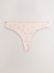 Grey/Cream/Red Hearts Thong Cotton Rich Knickers 7 Pack - Image 5 of 11