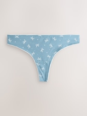 Grey/Cream/Red Hearts Thong Cotton Rich Knickers 7 Pack - Image 7 of 11