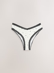 Black/Cream Extra High Leg Lace Knickers 4 Pack - Image 3 of 7
