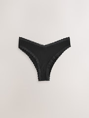 Black/Cream Extra High Leg Lace Knickers 4 Pack - Image 5 of 7