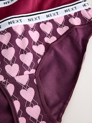 Navy Argyle Check Bikini Cotton Logo Knickers 4 Pack - Image 11 of 11
