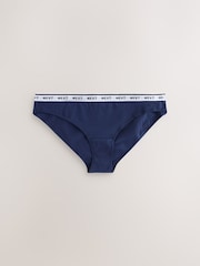 Navy Argyle Check Bikini Cotton Logo Knickers 4 Pack - Image 4 of 7