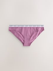 Navy Argyle Check Bikini Cotton Logo Knickers 4 Pack - Image 5 of 7