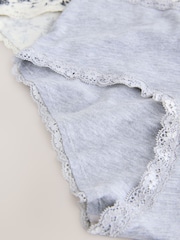 أسود/كريم - حزمة سراويل داخلية من 4 قطع مصنوعة من القطن والدانتيل - صورة 7 من 7