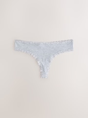 Black/Cream Thong Lace Knickers 4 Pack - Image 3 of 7
