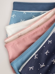 Blue Bows High Waist High Leg Cotton Rich Knickers 7 Pack - Image 12 of 13