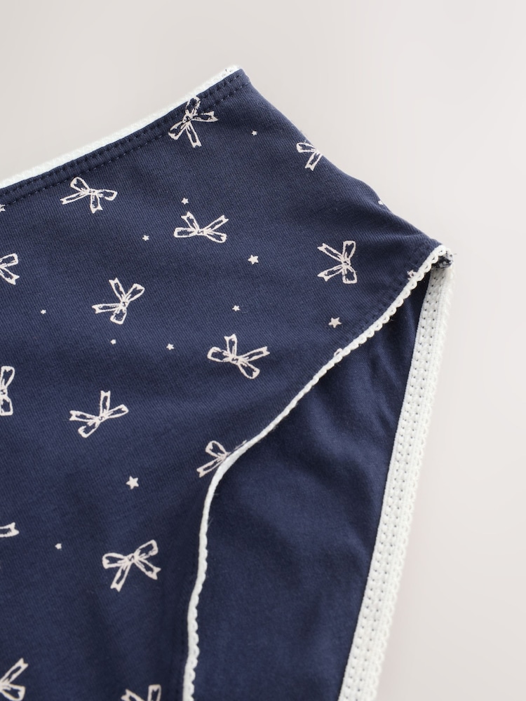 Blue Bows High Waist High Leg Cotton Rich Knickers 7 Pack - Image 13 of 13 Blue Bows High Waist High Leg Cotton Rich Knickers 7 Pack - Image 13 of 13