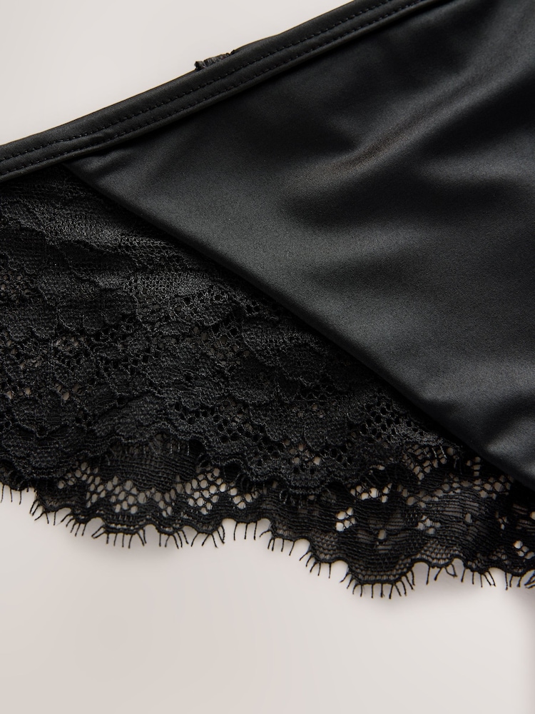 Black Lace Bow Back Knickers - Image 6 of 6
