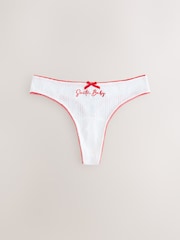 White Baby Embroidered Santa Pointelle Knickers - Image 3 of 5