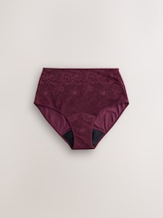 Black / Berry Full Brief All Over Lace Medium Flow Period Knickers 2 Pack - Image 6 of 9