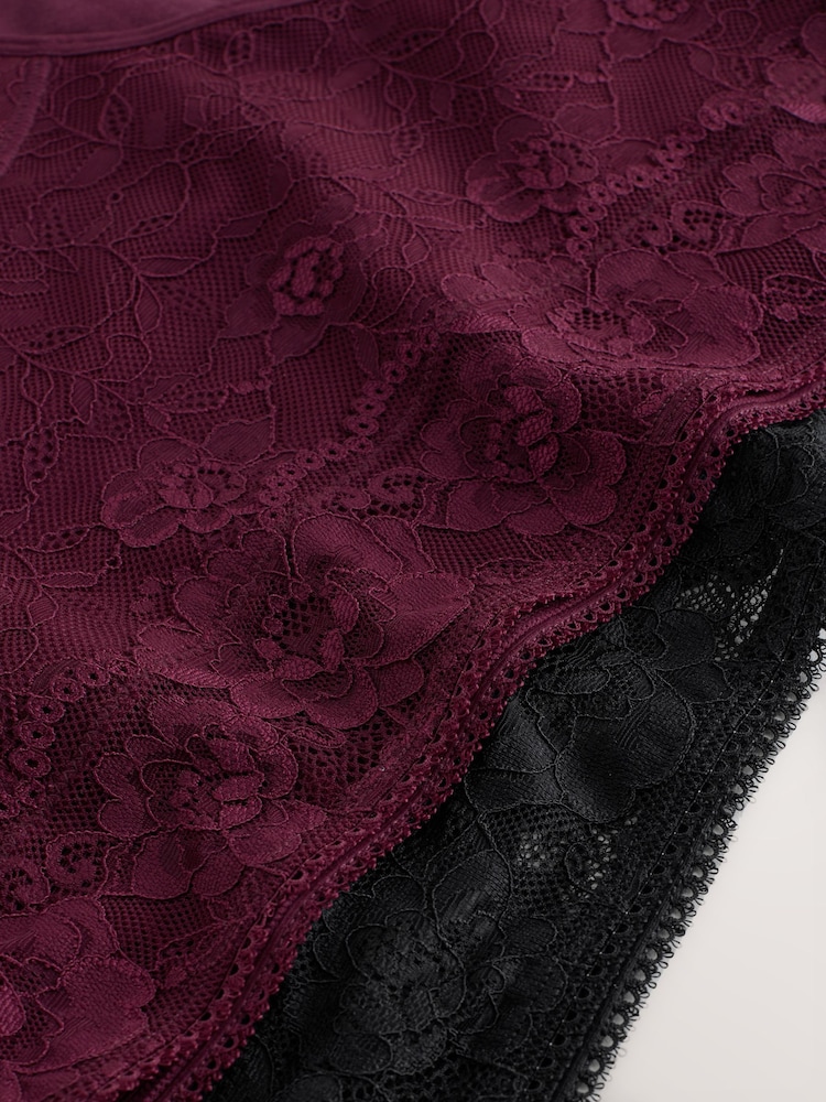 Black / Berry Full Brief All Over Lace Medium Flow Period Knickers 2 Pack - Image 9 of 9 Black / Berry Full Brief All Over Lace Medium Flow Period Knickers 2 Pack - Image 9 of 9