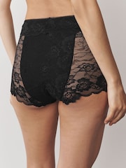 Black / Berry Short All Over Lace Medium Flow Period Knickers 2 Pack - Image 3 of 9