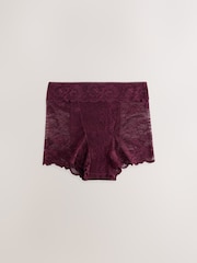 Black / Berry Short All Over Lace Medium Flow Period Knickers 2 Pack - Image 6 of 9