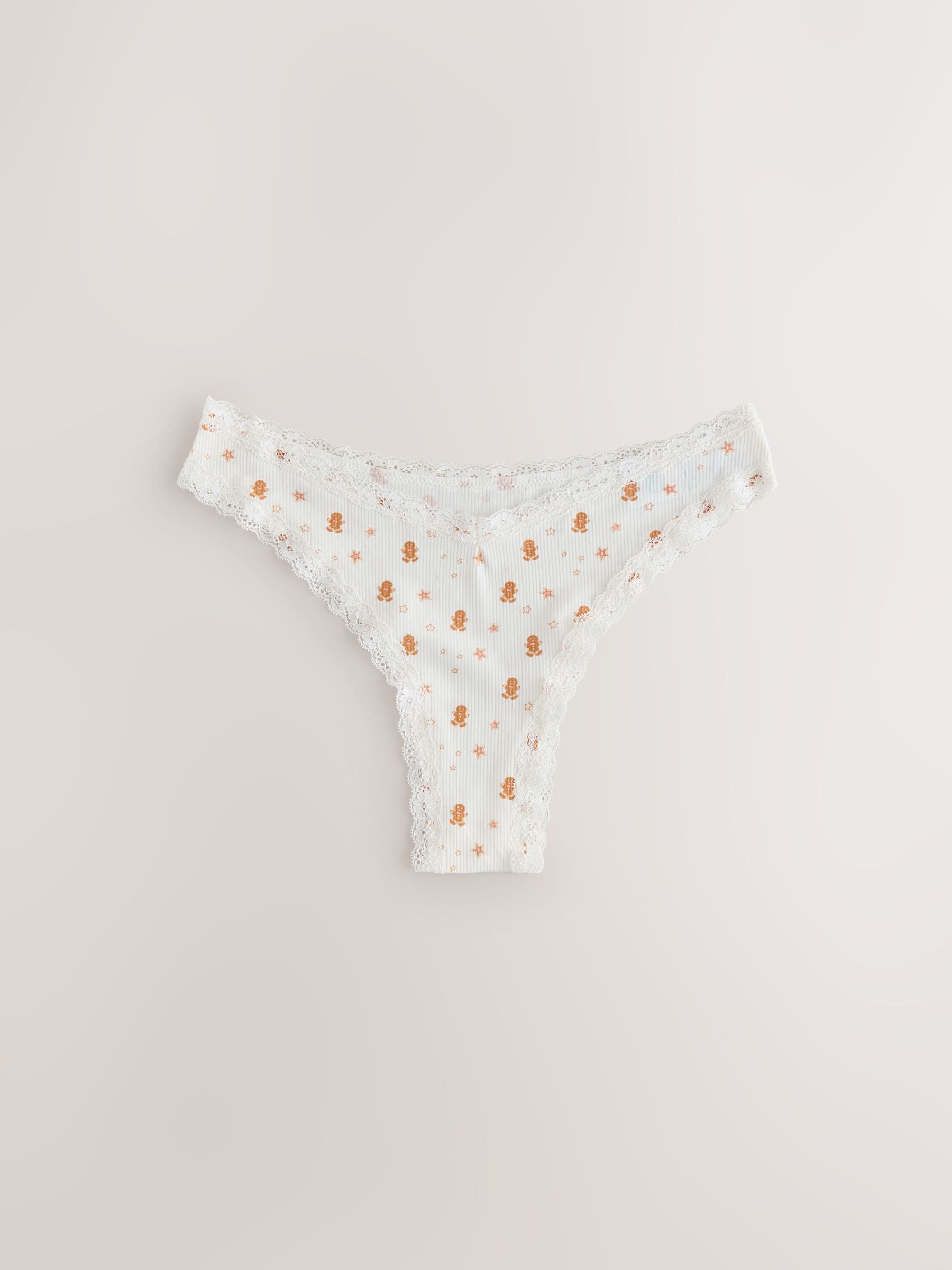 Buy Gingerbread Man Print Brazilian Christmas Knickers from the