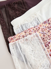 Floral Full Brief Modal & Lace Knickers 3 Pack - Image 11 of 11