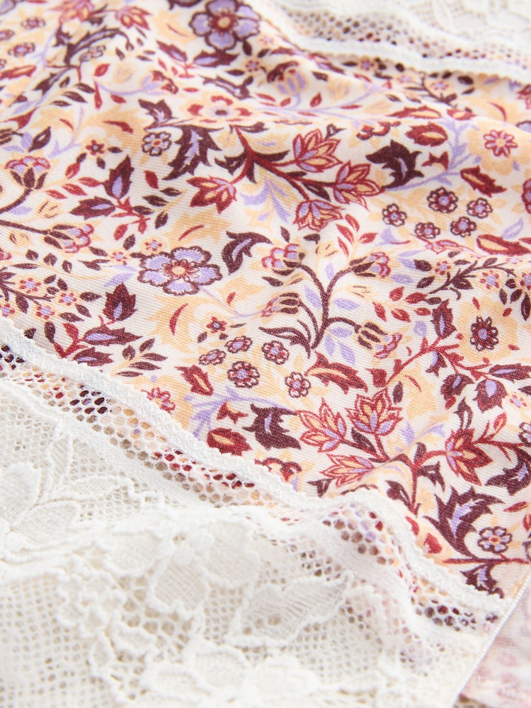 Floral Full Brief Modal & Lace Knickers 3 Pack - Image 12 of 12