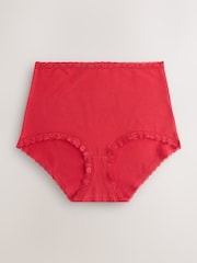 Red Heart/Green Check Full Brief Lace Knickers 4 Pack - Image 3 of 8