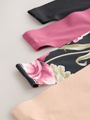 Black / Praline Nude / Pink Floral Thong No VPL Medium Flow Period Knickers 4 Pack - Image 9 of 10