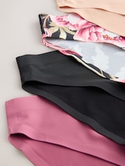 Black / Praline Nude / Pink Floral High Leg No VPL Medium Flow Period Knickers 4 Pack - Image 9 of 10