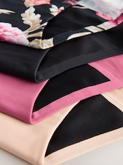 Black / Praline Nude / Pink Floral Full Brief No VPL Medium Flow Period Knickers 4 Pack - Image 11 of 11