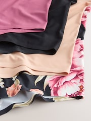 Black / Praline Nude / Pink Floral Short No VPL Medium Flow Period Knickers 4 Pack - Image 9 of 10