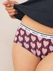 Navy Argyle Short Cotton Logo Knickers 4 Pack - Image 4 of 10
