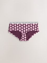 Navy Argyle Short Cotton Logo Knickers 4 Pack - Image 5 of 10