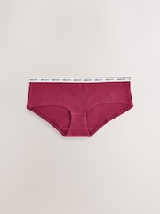 Navy Argyle Short Cotton Logo Knickers 4 Pack - Image 6 of 10