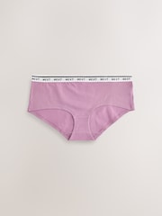 Navy Argyle Short Cotton Logo Knickers 4 Pack - Image 8 of 10