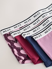 Navy Argyle Short Cotton Logo Knickers 4 Pack - Image 9 of 10