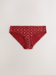 Red Heart/Green Check Bikini Lace Knickers 4 Pack - Image 2 of 7