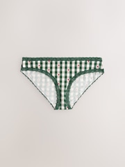 Red Heart/Green Check Bikini Lace Knickers 4 Pack - Image 5 of 7