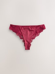 Burgundy Red Lace Bow Back Knickers - Image 5 of 7