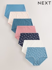 Grey/Cream/Red Hearts Full Brief Cotton Rich Knickers 7 Pack - Image 12 of 12