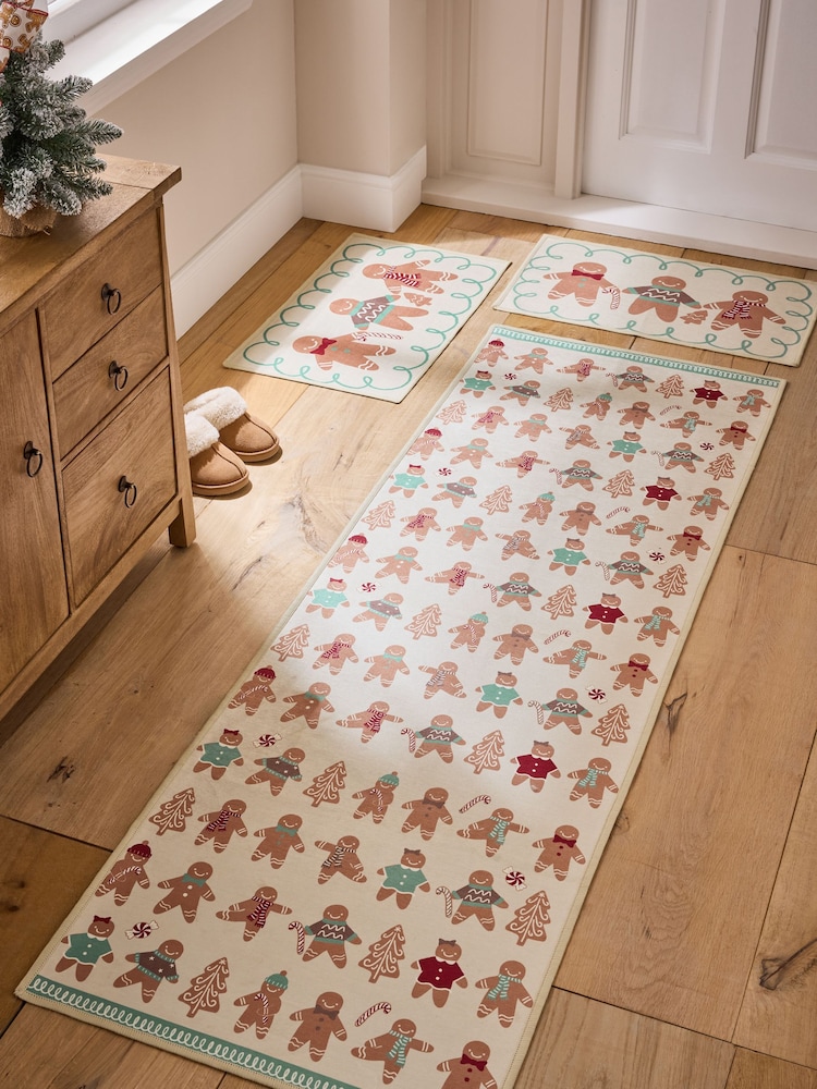 Natural Washable Christmas Gingerbread Doormats - Image 2 of 6 Natural Washable Christmas Gingerbread Doormats - Image 2 of 6
