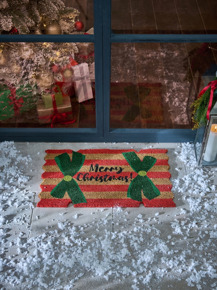 Red Christmas Cracker Slogan Coir Doormat - Image 2 of 7