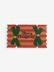Red Christmas Cracker Slogan Coir Doormat - Image 6 of 7