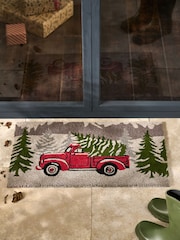 Grey Christmas Car Scene Coir Doormat - Image 1 of 4