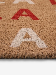 Red Christmas Fa La La Slogan Coir Doormat - Image 5 of 5