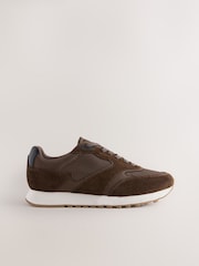 Marrón - Smart Casual Runners Trainers with Suede Trim - Imagen 2 de 6