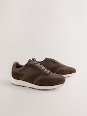 Marrón - Smart Casual Runners Trainers with Suede Trim - Imagen 3 de 6