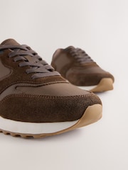 Marrón - Smart Casual Runners Trainers with Suede Trim - Imagen 6 de 6