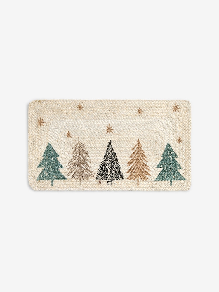 Natural Christmas Skandi Tree Jute Doormat - Image 2 of 4