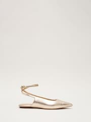 Phase Eight Gold Flat Shoes - Image 4 of 7