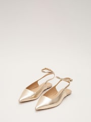 Phase Eight Gold Flat Shoes - Image 5 of 7