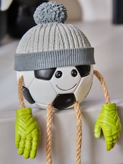 White Football Dangly Leg Ornament - Image 2 of 3