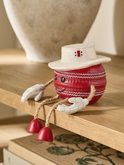 Red Cricket Ball Dangly Leg Ornament - Image 1 of 4